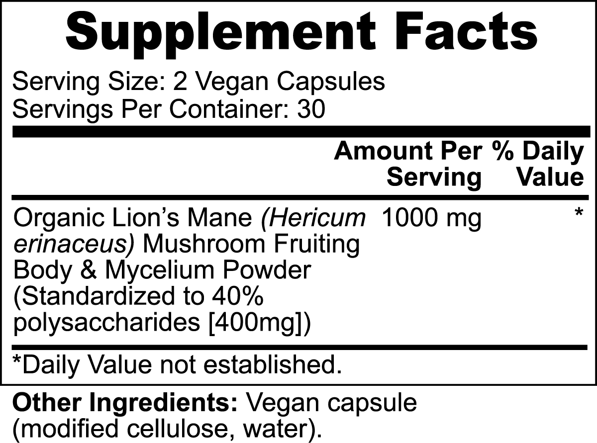 Best Organic Lion's Mane Mushroom (H. Erinaceus) Extract Pills - Super Achiever Club Shop