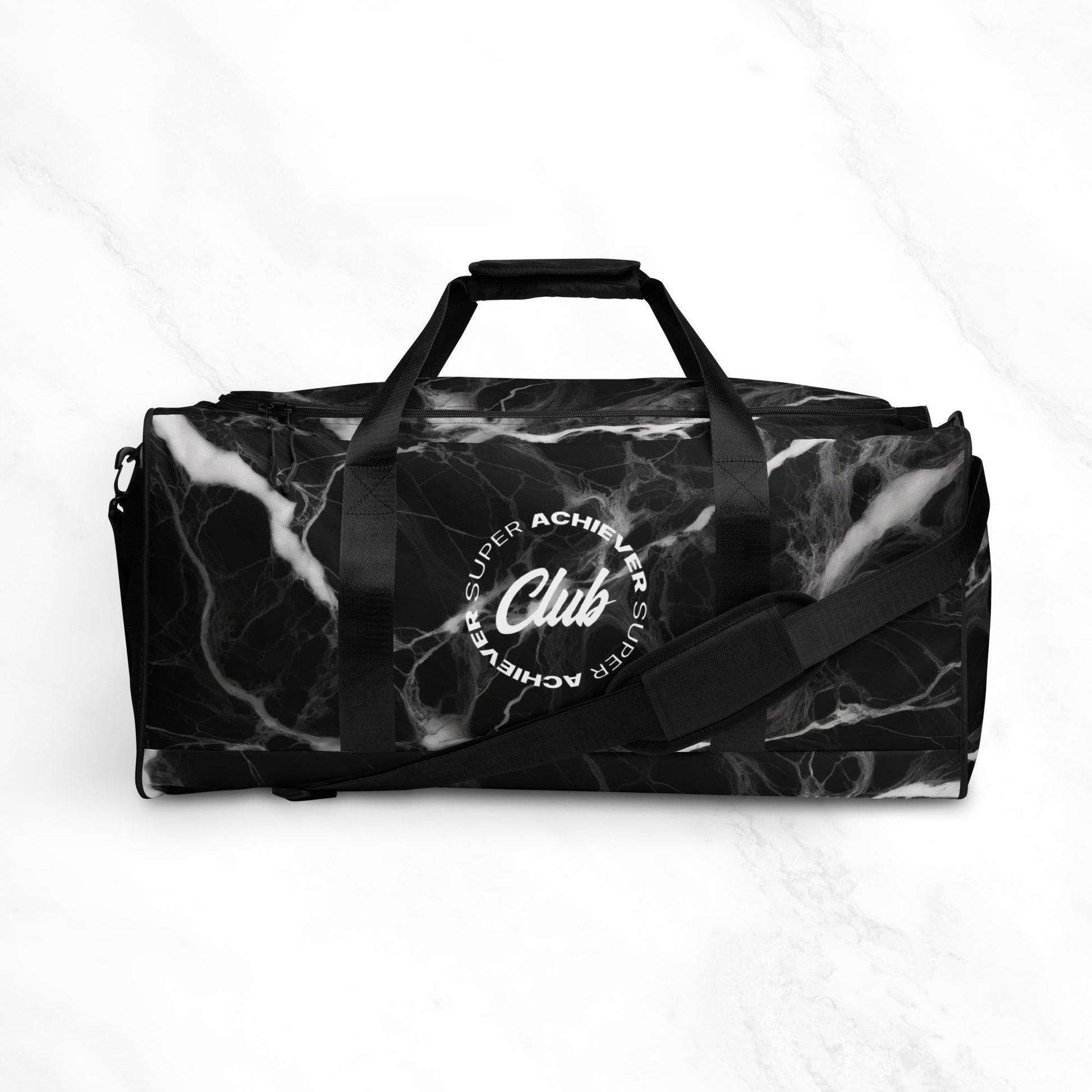 Black Marble Premium Gym Duffle Bag: Super Achiever Club - Super Achiever Club Shop