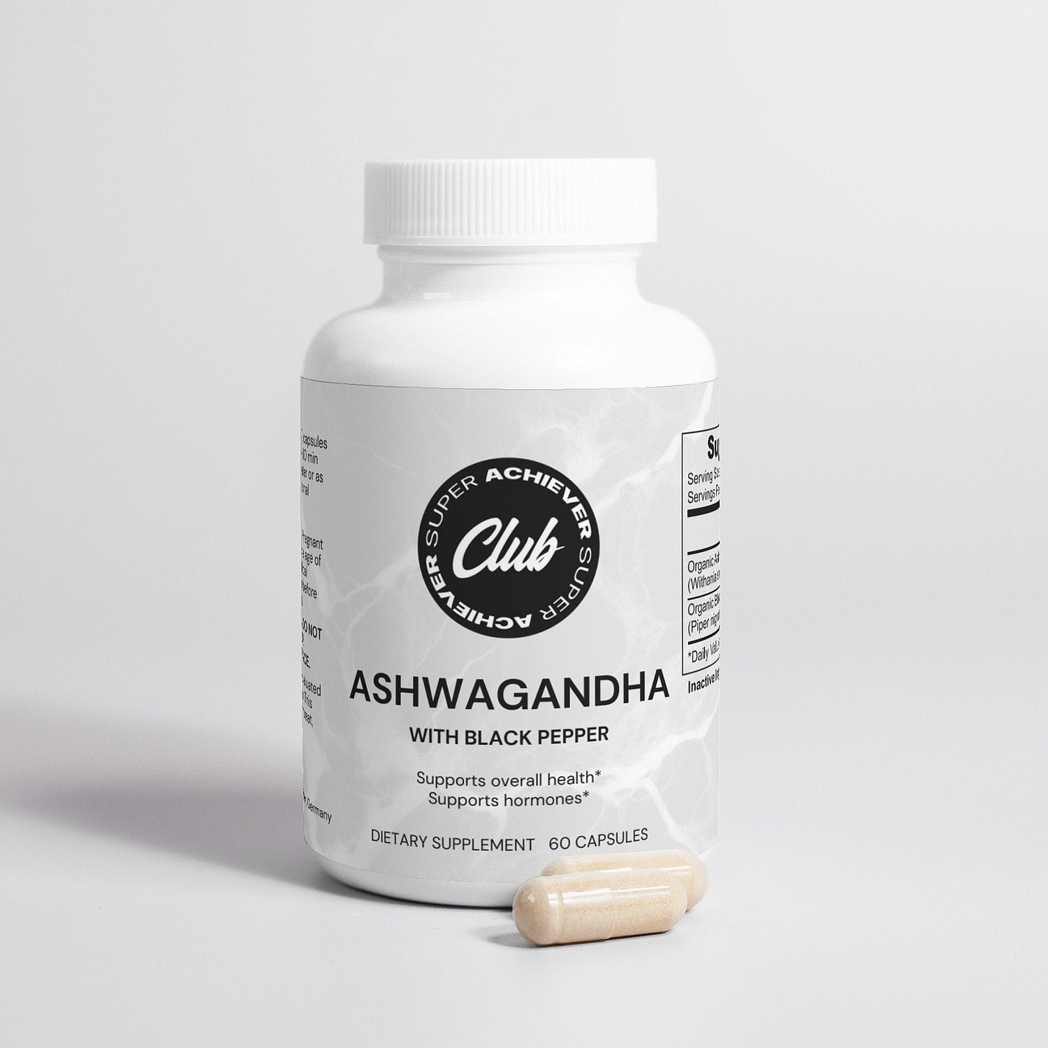 Premium Ashwagandha Capsules: 1300mg with Black Pepper - Super Achiever Club Shop